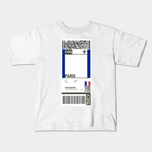 Paris Boarding Pass Kids T-Shirt